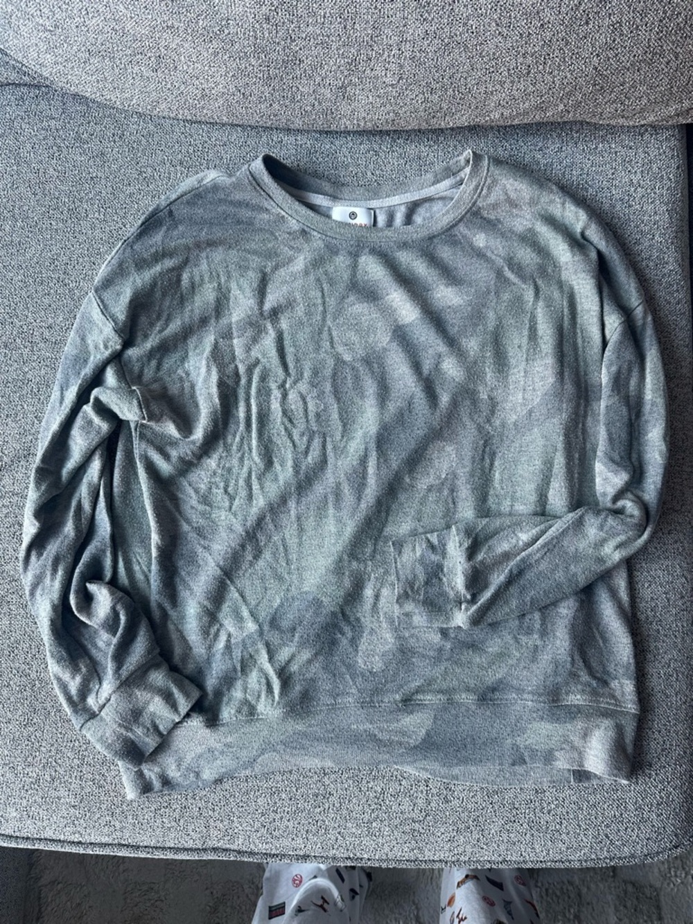 Sundry Gray Camo Light Pullover Sweatshirt